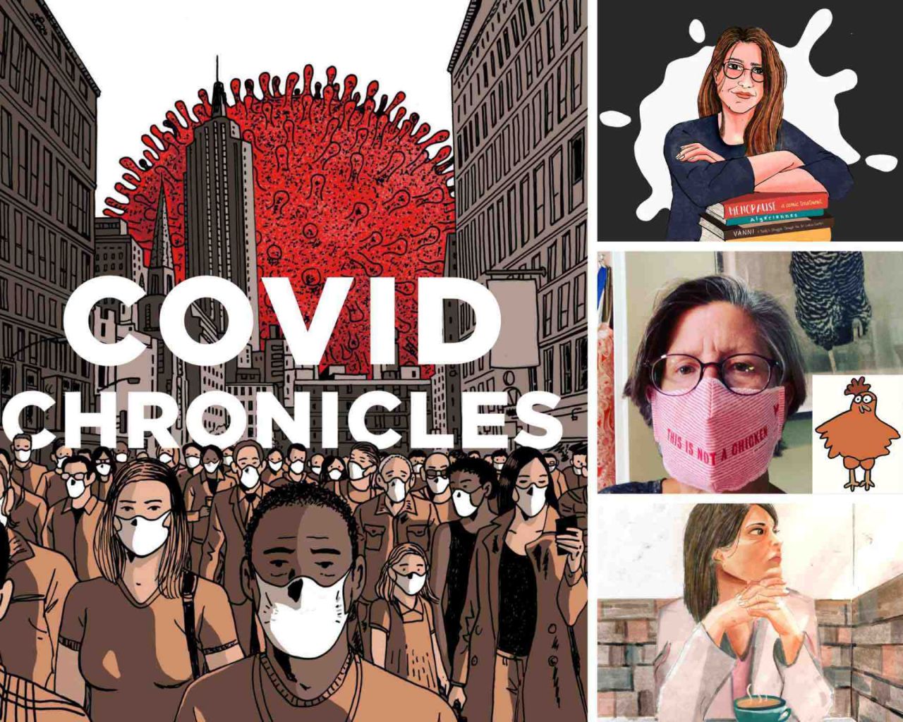 Covid Chronicles book cover and contributors
