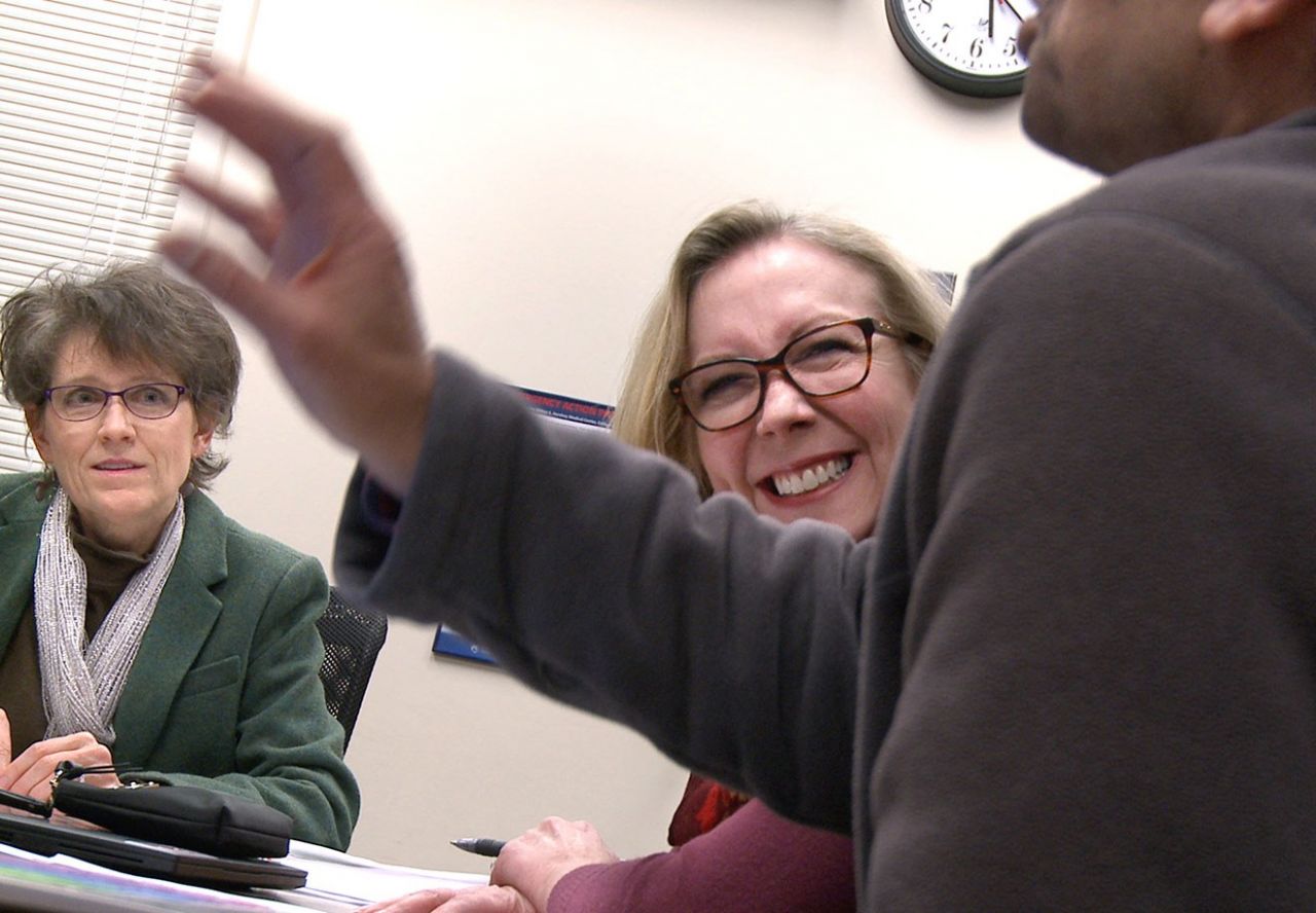 Kimberly Myers and Dr. Eileen Moser host a writer's workshop for physicians.